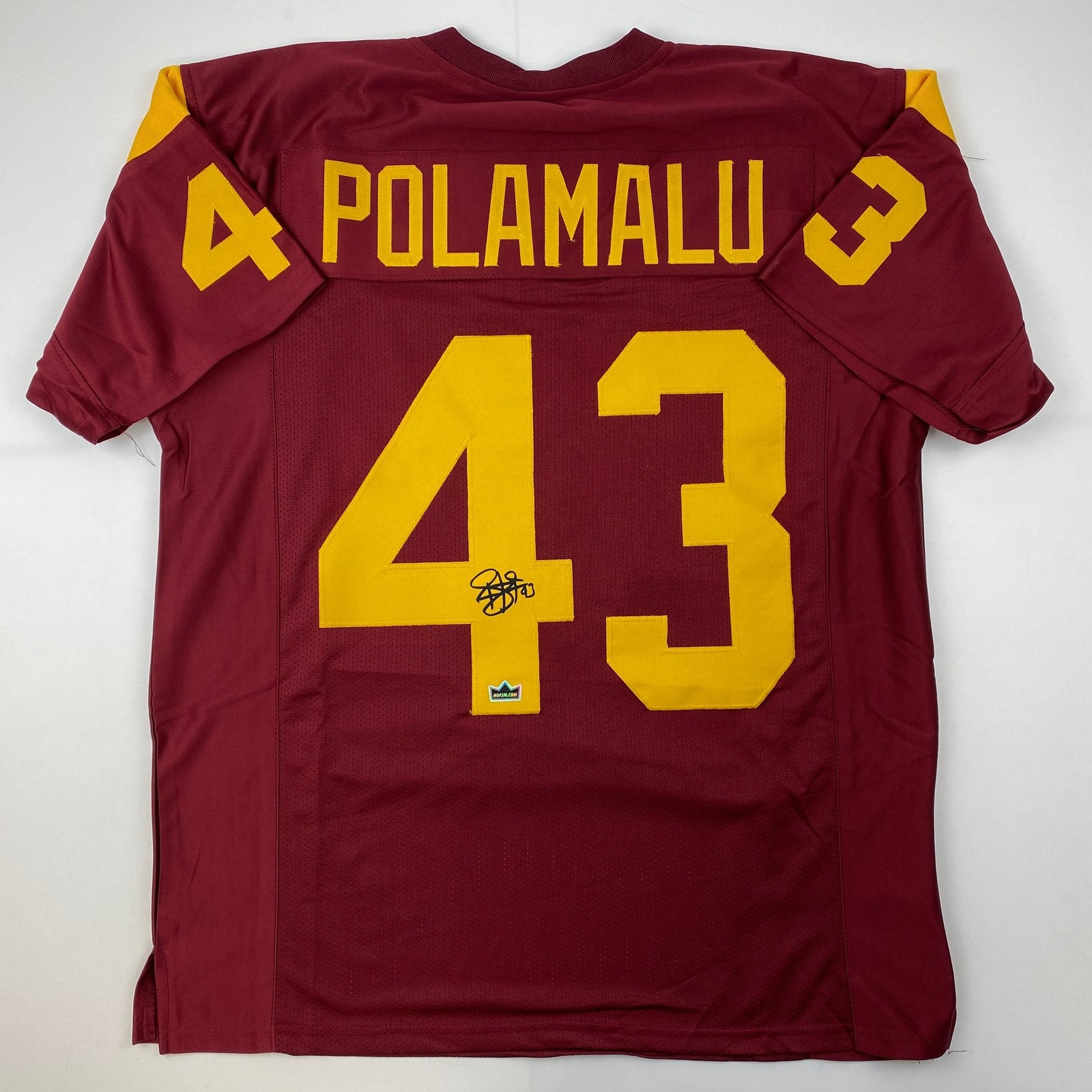 Facsimile Autographed Troy Polamalu USC Maroon Laser Jersey Size Men\'s XL
