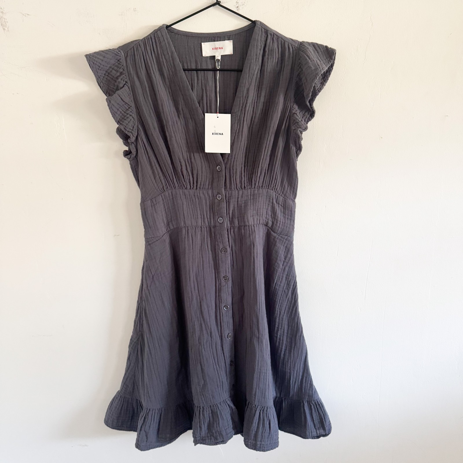 NWT Xirena Gray Dalton Muslin Mini Dress S
