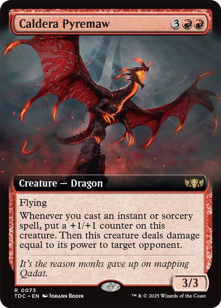 Caldera Pyremaw (Extended Art) #73 (NM) Commander: Tarkir: Dragonstorm (TDC) MTG