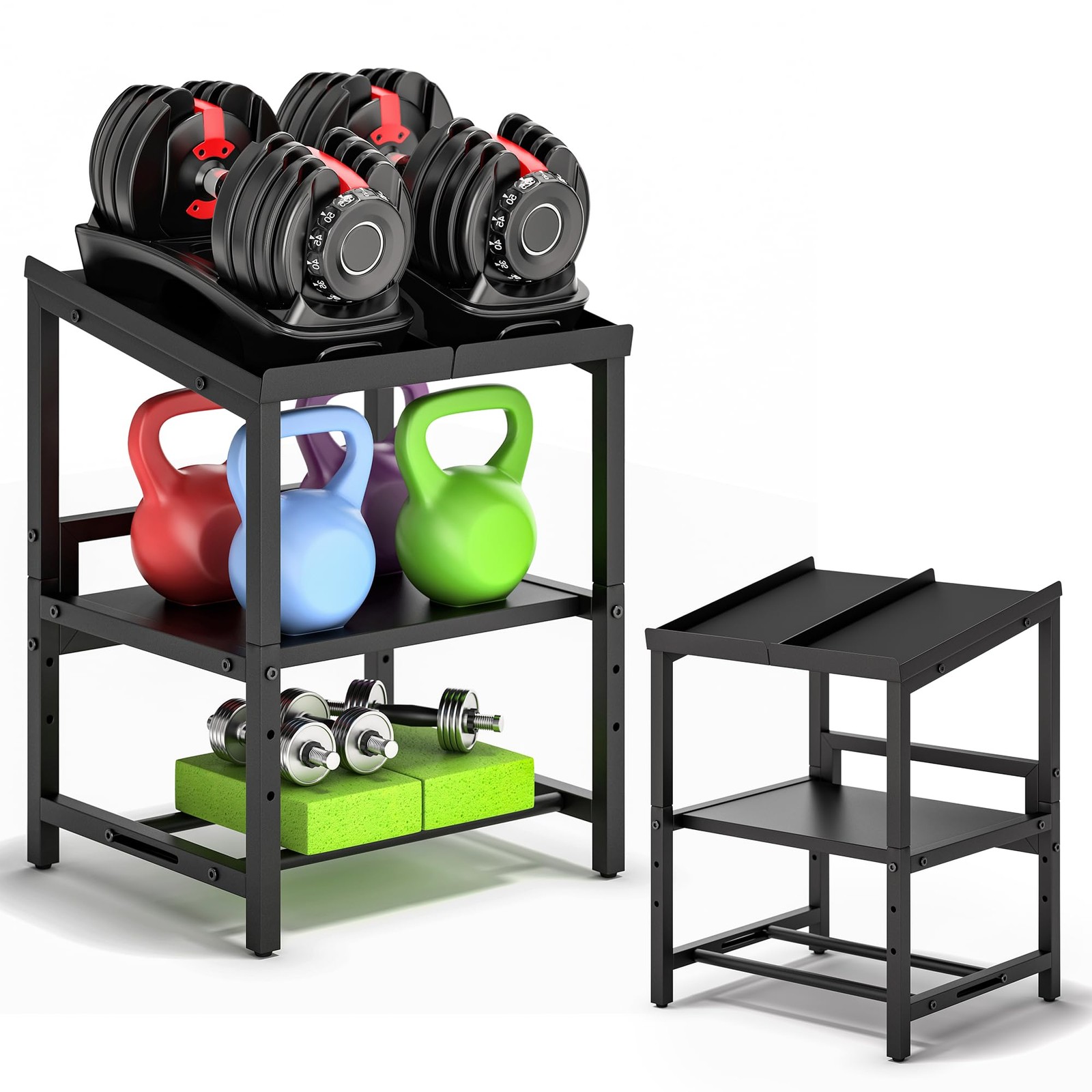 Adjustable Dumbbell Weight Rack 3 Tier Adjustable Dumbbell Stand 660LB Load