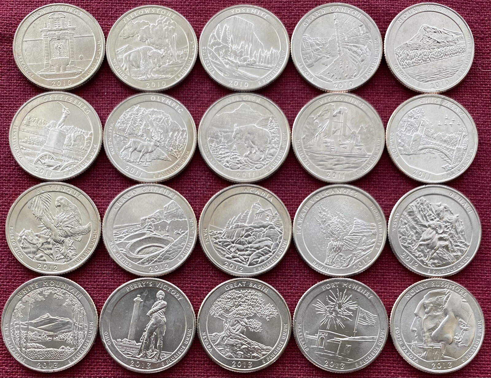 Complete BU Set Of America The Beautiful Quarters P/D - 112 National Parks BU Complete BU Set Of America The Beautiful Quarters P/D - 112 National Parks BU