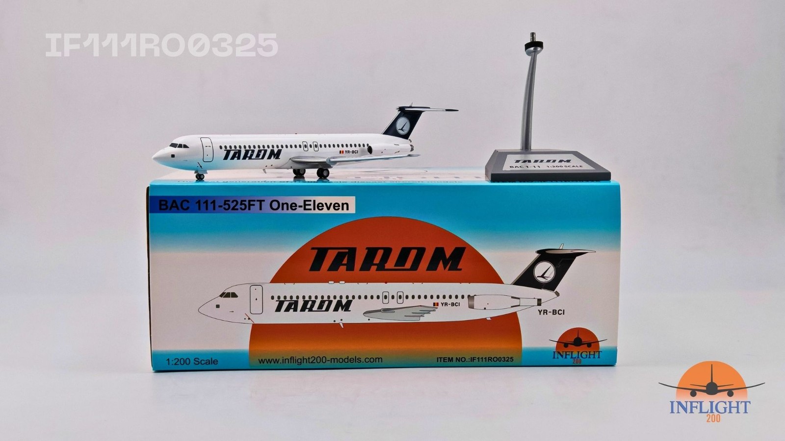 Inflight IF111RO0325 TAROM BAC-111-525FT YR-BCI Diecast 1/200 AV Model Airplane