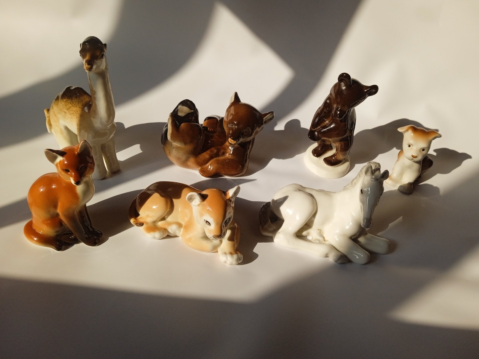 USSR Lomonosov LFZ Porcelain Animal Figurines Set of 6 Fox Bears Deer Horse Dog USSR Lomonosov LFZ Porcelain Animal Figurines Set of 6 Fox Bears Deer Horse Dog