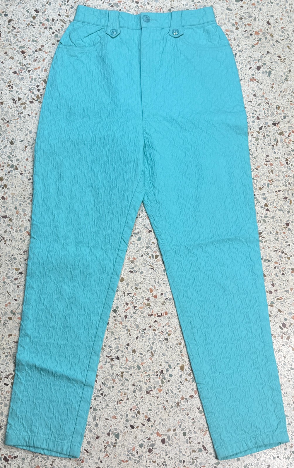Bazar De Christian Lacroix Rare Blue Diamond Pattern Pants Size 24x27
