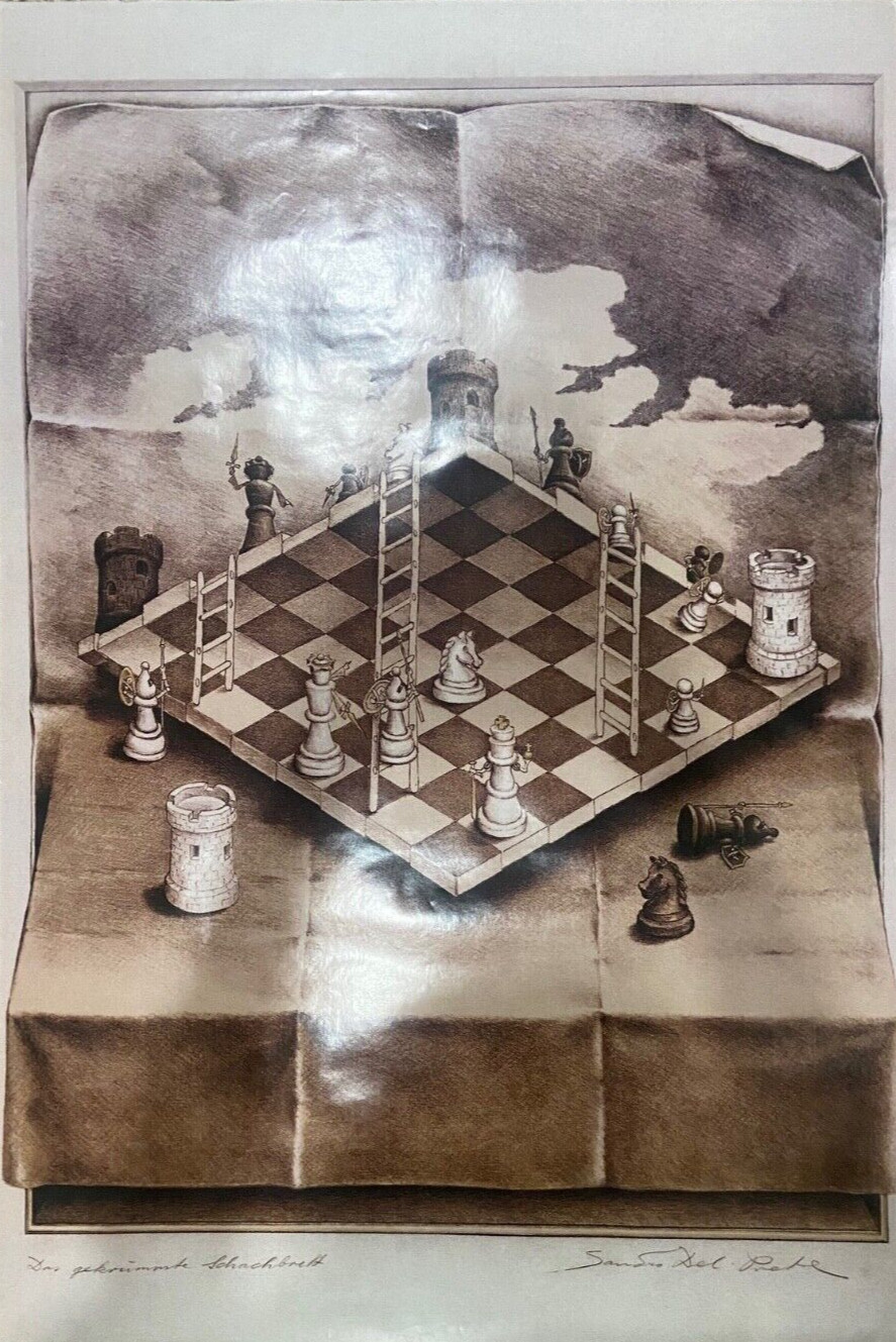 Sandro Del-Prete Optical Illusion Chess Set Print Poster 24 Sandro Del-Prete Optical Illusion Chess Set Print Poster 24