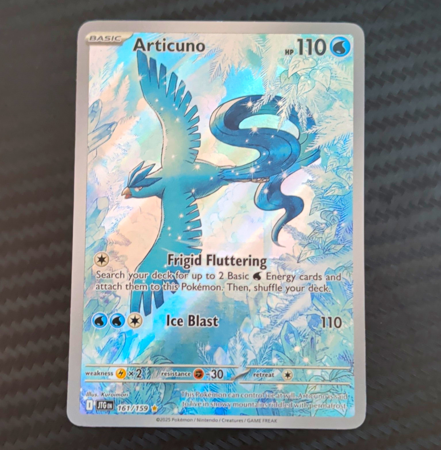 Pokemon TCG Articuno Sv09: Journey Together 161/159 IR Full Art Holo ENG HP110 Pokemon TCG Articuno Sv09: Journey Together 161/159 IR Full Art Holo ENG HP110