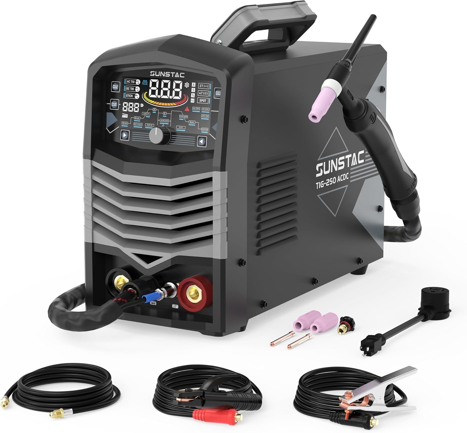 250A AC/DC Aluminum TIG Welder with Pulse DC TIG/AC TIG/Pulse TIG/SPOT TIG/Stick 250A AC/DC Aluminum TIG Welder with Pulse DC TIG/AC TIG/Pulse TIG/SPOT TIG/Stick