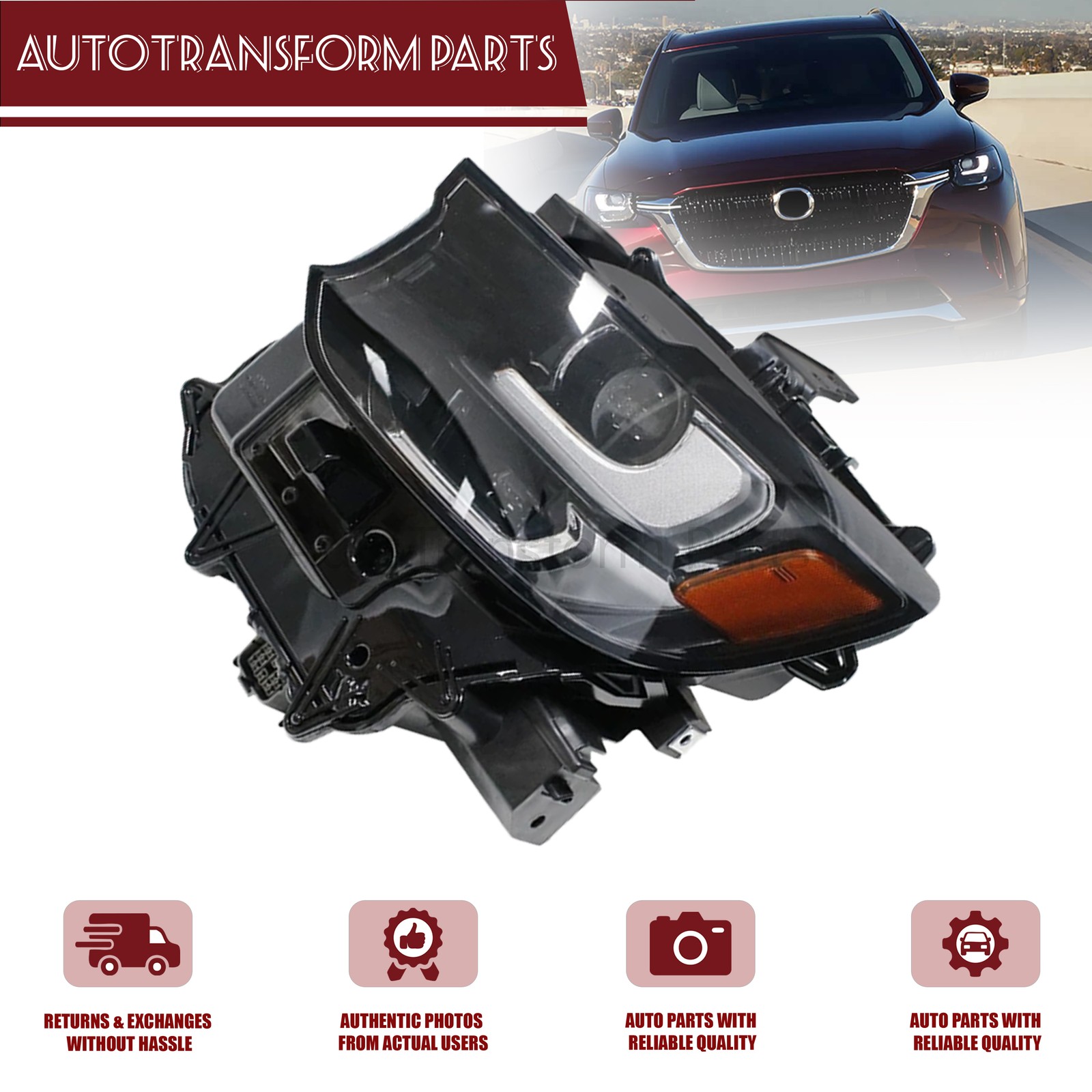 NEW Left LED Headlight Non-Adaptive Fit 24-25 Mazda CX90 W/O DRL KR9D51040 US