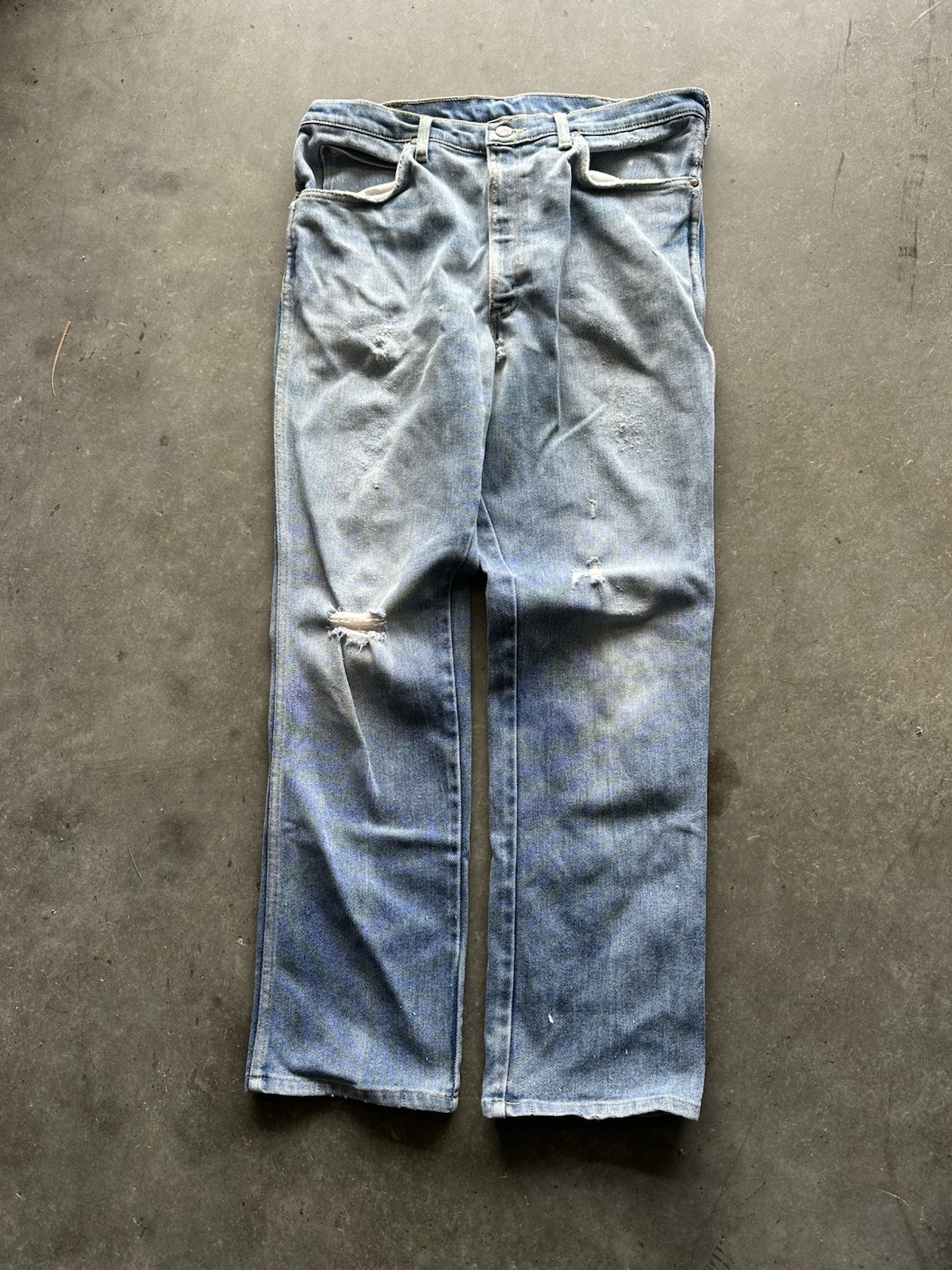 Vintage 60s 70s Lee Rider Distressed Straight Leg Faded Jeans 35 X 30 Vintage 60s 70s Lee Rider Distressed Straight Leg Faded Jeans 35 X 30