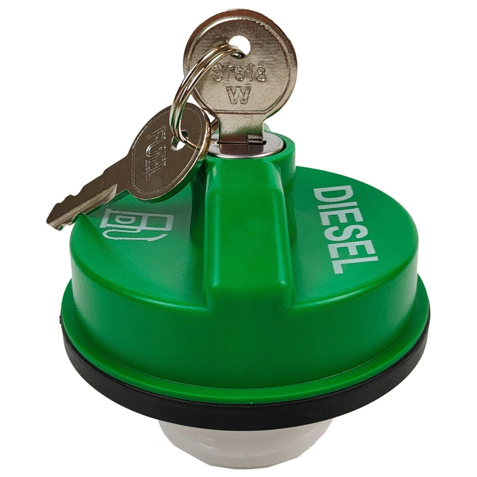 Locking Diesel Fuel Filler Cap & Keys Green 40791 For Chevy Tahoe GMC Ford Dodge