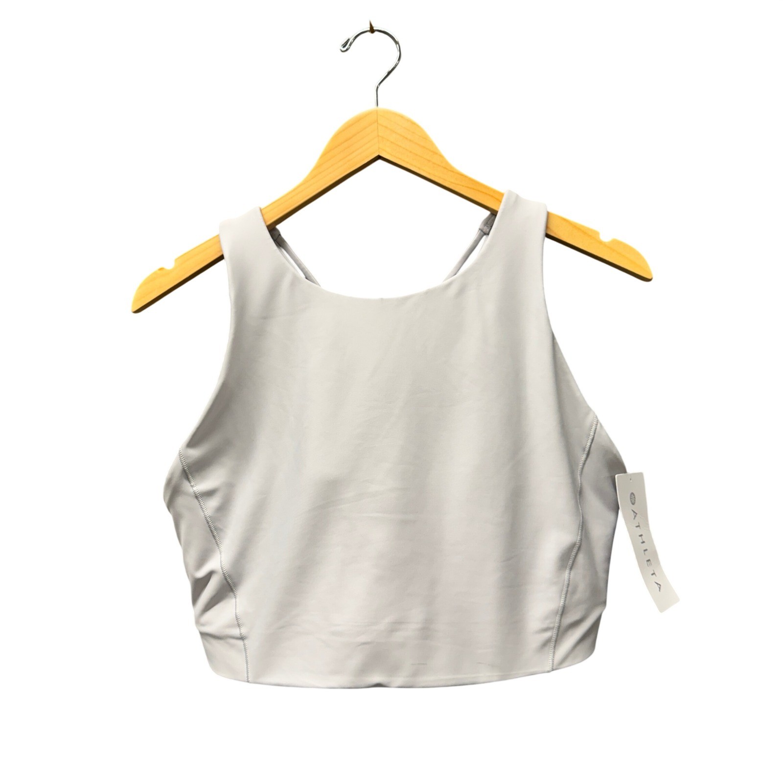 Athleta Flex Spacer Sports Bra Womens XL Light Gray Yoga D-DD Compression NEW