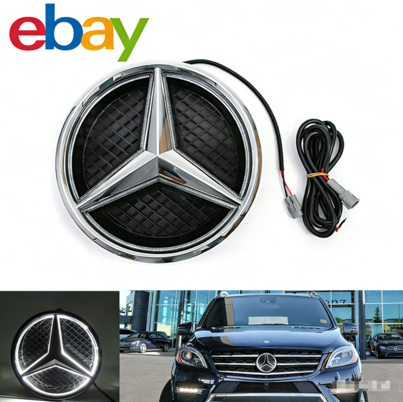 Fit Mercedes Benz Front Grille Star Emblem Light Illuminated NEW LED Badge USA⭐