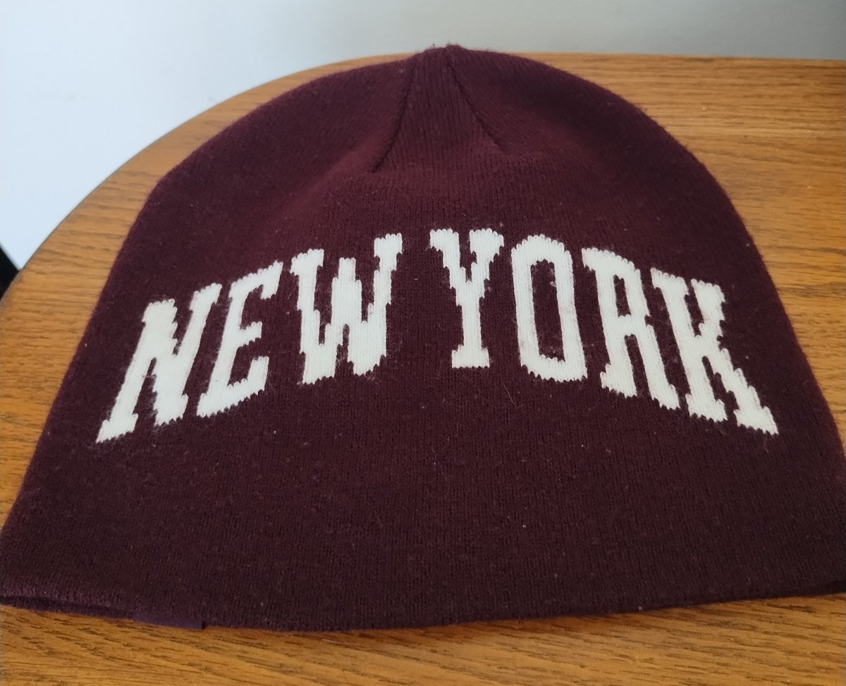 New York Knit Beanie Hat Maroon The Met Pac Sun Los Angeles 95% Acrylic New York Knit Beanie Hat Maroon The Met Pac Sun Los Angeles 95% Acrylic