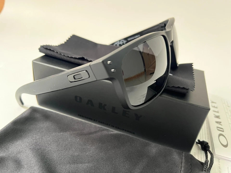 Oakley Holbrook 009102 Sunglasses Matte Black Mirror Gray Polarized Sunglasses