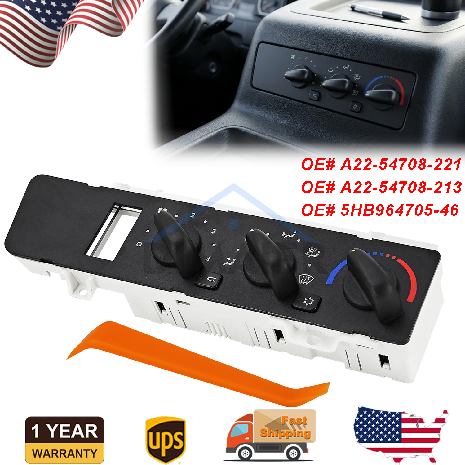 A2254708221 A/C HVAC Temp Control Panel For Freightliner CENTURY CLASS 2003-2012