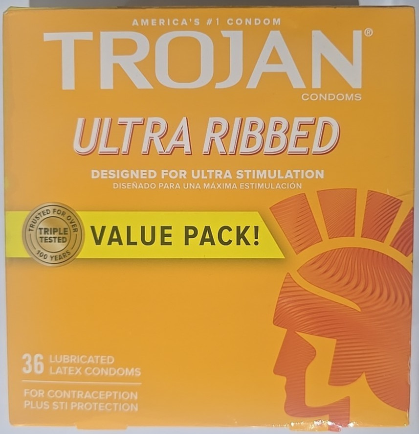 Trojan Ultra Ribbed Premium Lube Condoms - 36ct EXP 2028 OR LATER Trojan Ultra Ribbed Premium Lube Condoms - 36ct EXP 2028 OR LATER