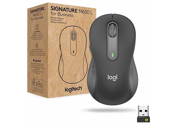 New Logitech Signature M650 L for Business Wireless Mouse - Graphite