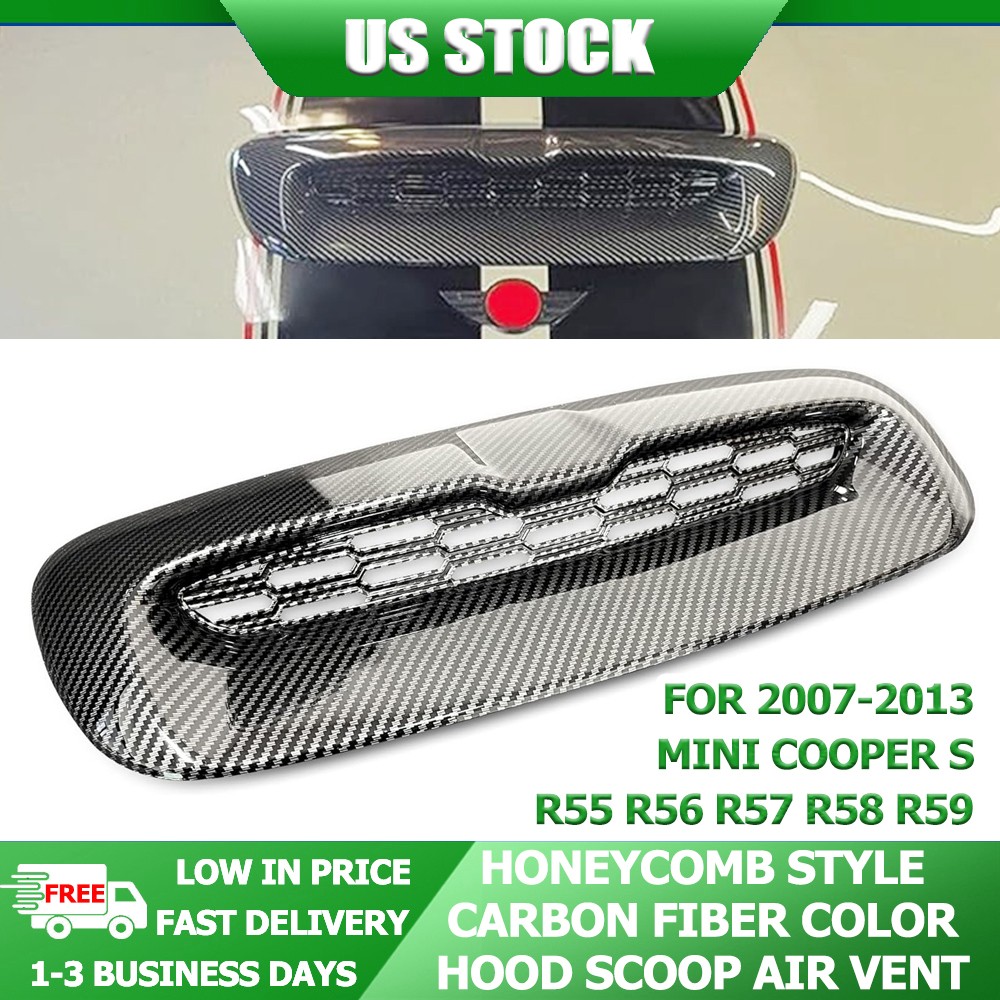 Mini Cooper S R56 Carbon Fiber Look Hood Scoop Air Vent For 07-13 R55 R57 R58 US