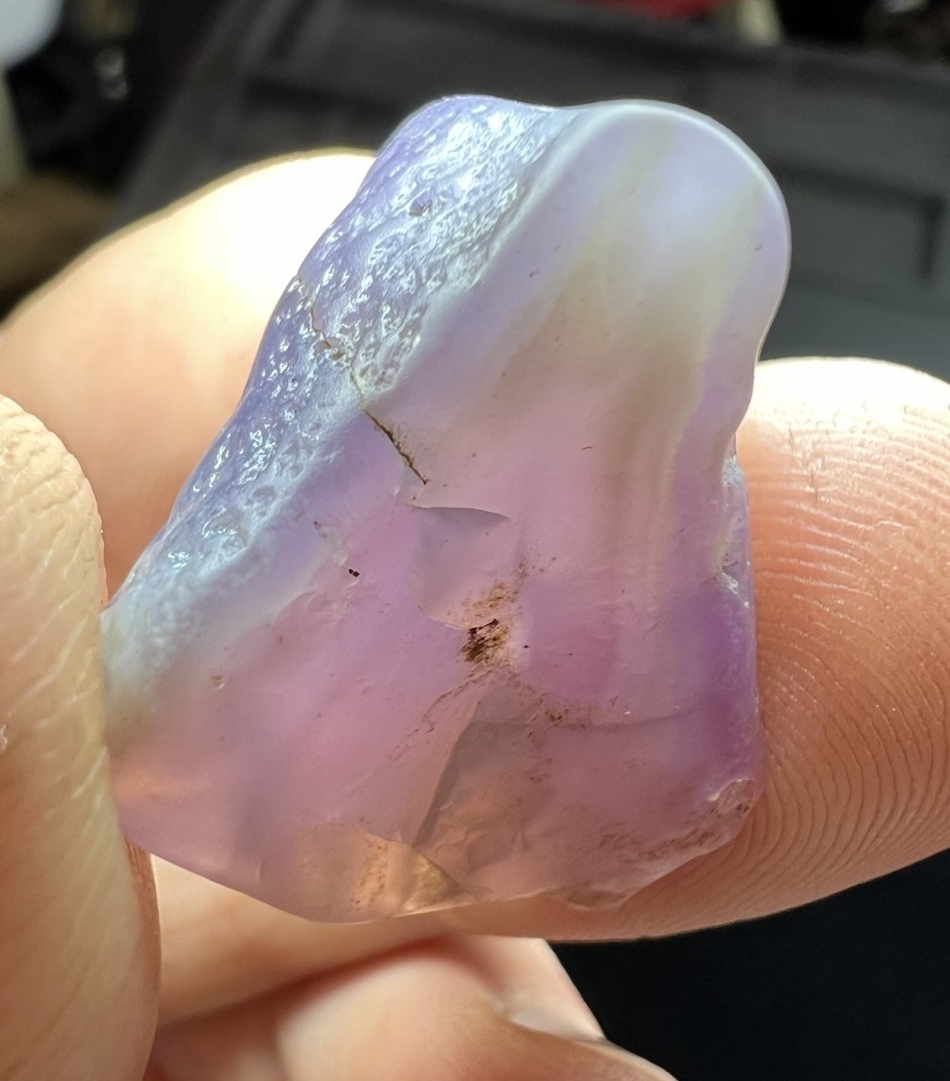 RARE-PINK 1970’s Polished Holley Blue Agate, 9.03g, AA Grade (but slight damage)