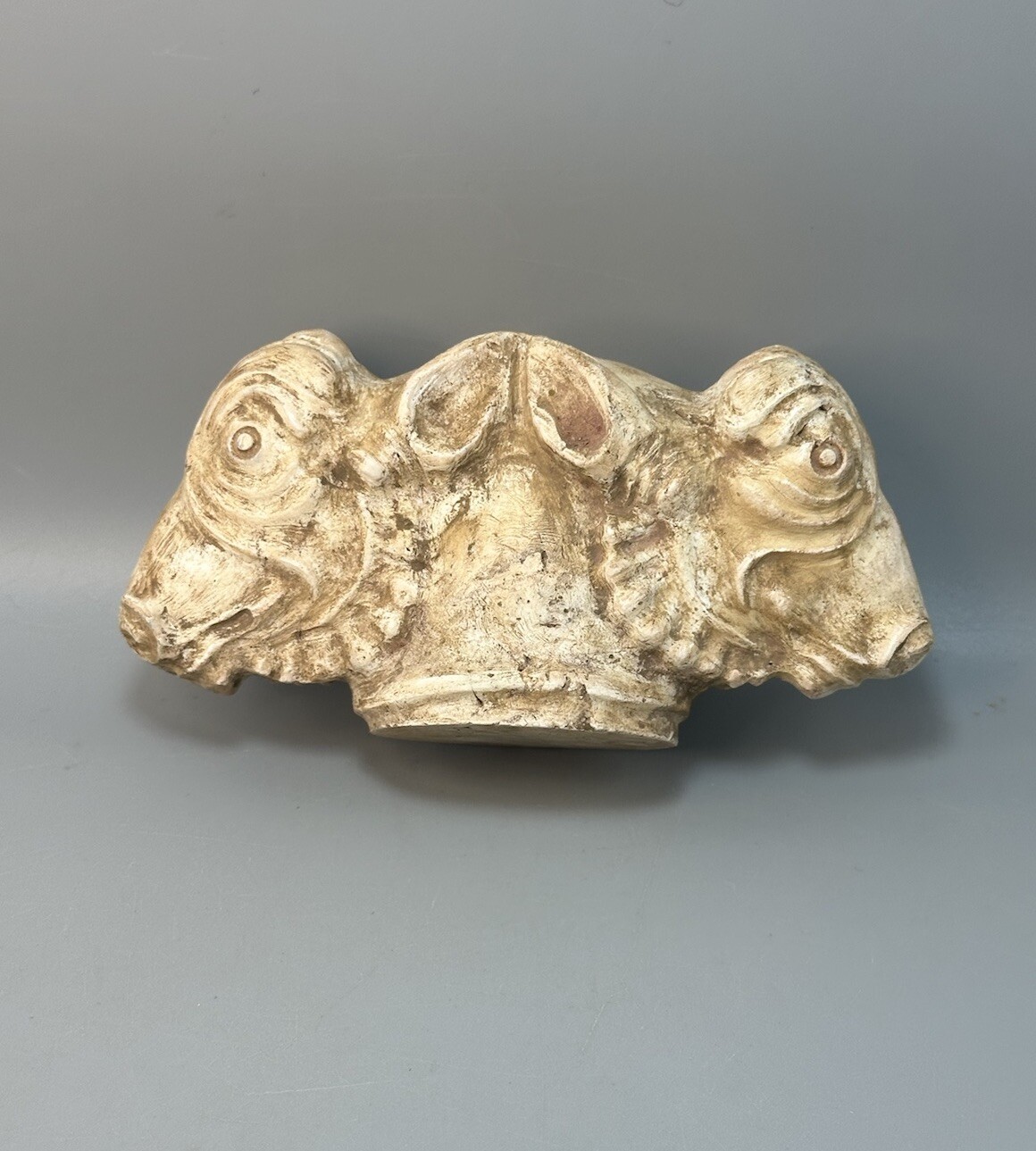 Ancient Near Eastern Achaemenid Intercultural Symbolic Stone ornated with bulls