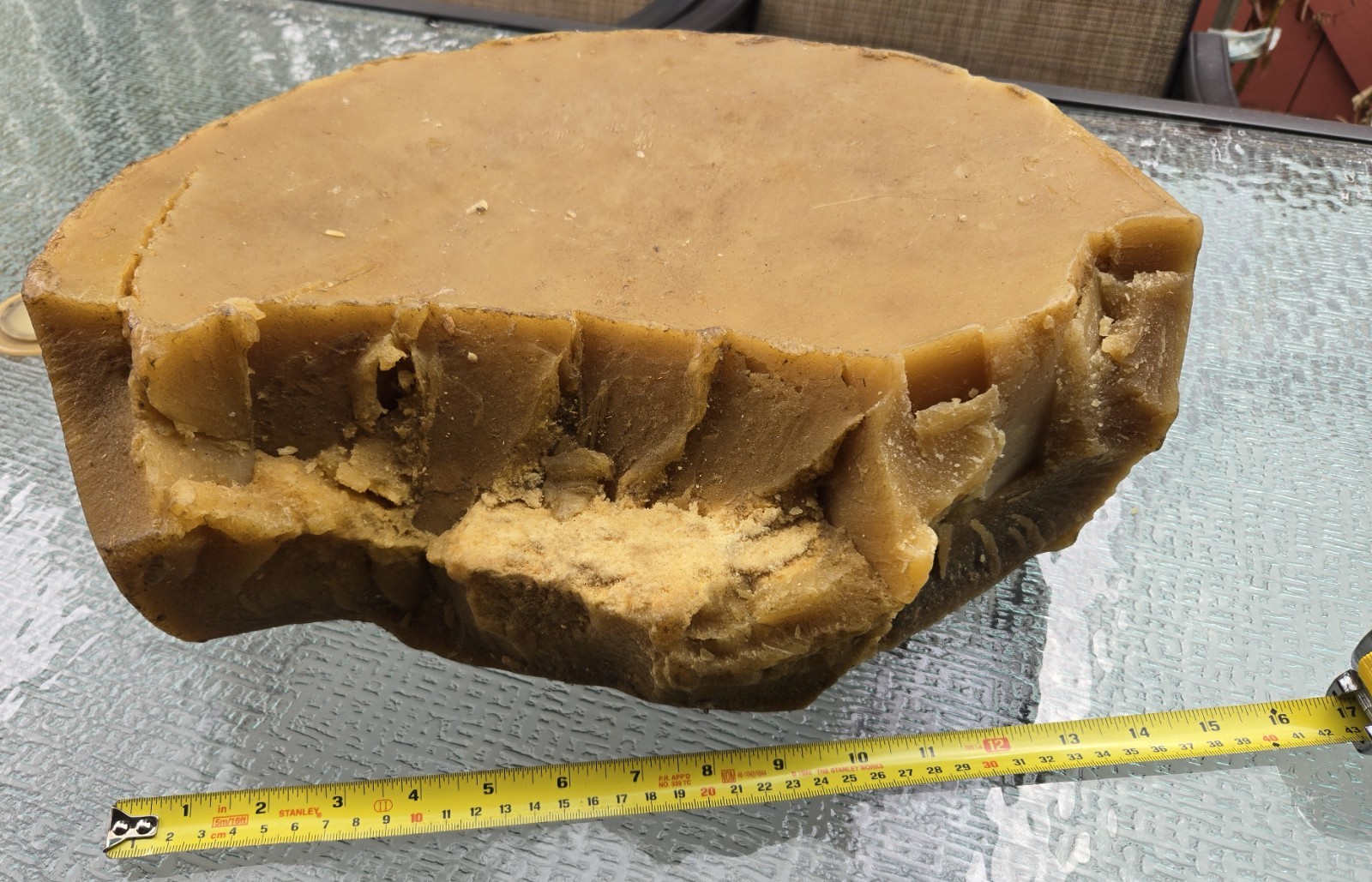 Huge 9.4 kg (20.7 lbs) Raw Natural Beeswax Block -100% Pure Unrefined Estate Wax