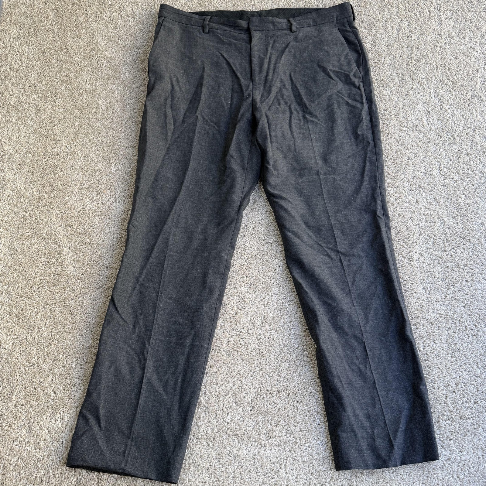 J.Crew Bowery Dress Pants Mens 34x30 Gray Wool Blend Herringbone Straight Leg