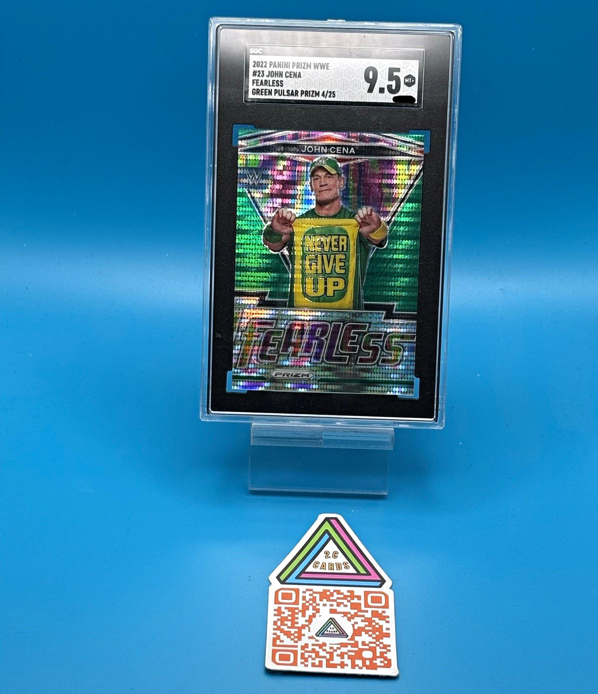 2022 PRIZM WWE FEARLESS JOHN CENA GREEN PULSAR PRIZM /25 #23 2022 PRIZM WWE FEARLESS JOHN CENA GREEN PULSAR PRIZM /25 #23