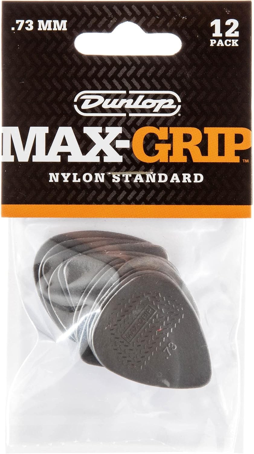Jim Dunlop Guitar Picks 12 Pack Nylon Max-Grip .73mm Standard Shape Jim Dunlop Guitar Picks 12 Pack Nylon Max-Grip .73mm Standard Shape