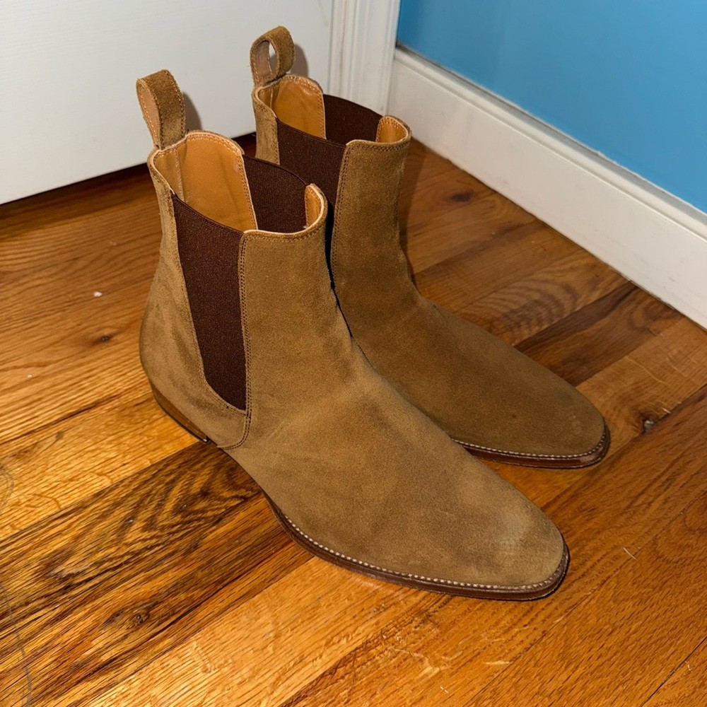 Oro Los Angeles Men\'s Brown Suede Chelsea Boots Size 10 Handmade in Spain