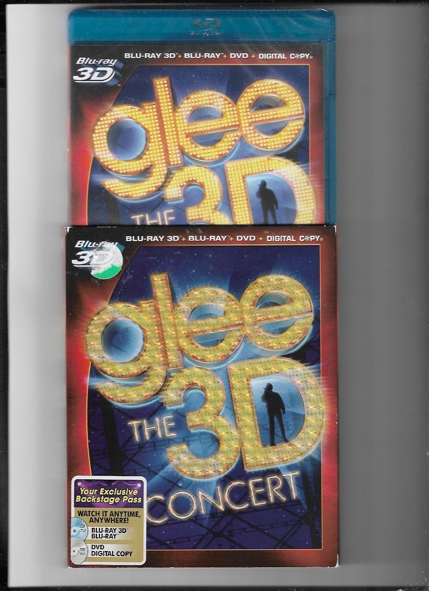 NEW sealed Glee: The 3D Concert Blu-ray 3D + Blu-ray + DVD + digital  Slipcover