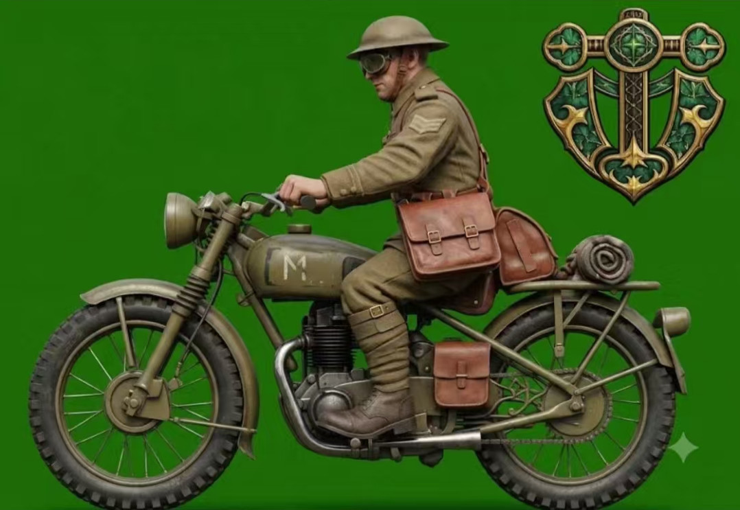 1/35 Scale WwI British Soldiers Riding Motorcycles Unpainted Resin Model Kit Toy 1/35 Scale WwI British Soldiers Riding Motorcycles Unpainted Resin Model Kit Toy