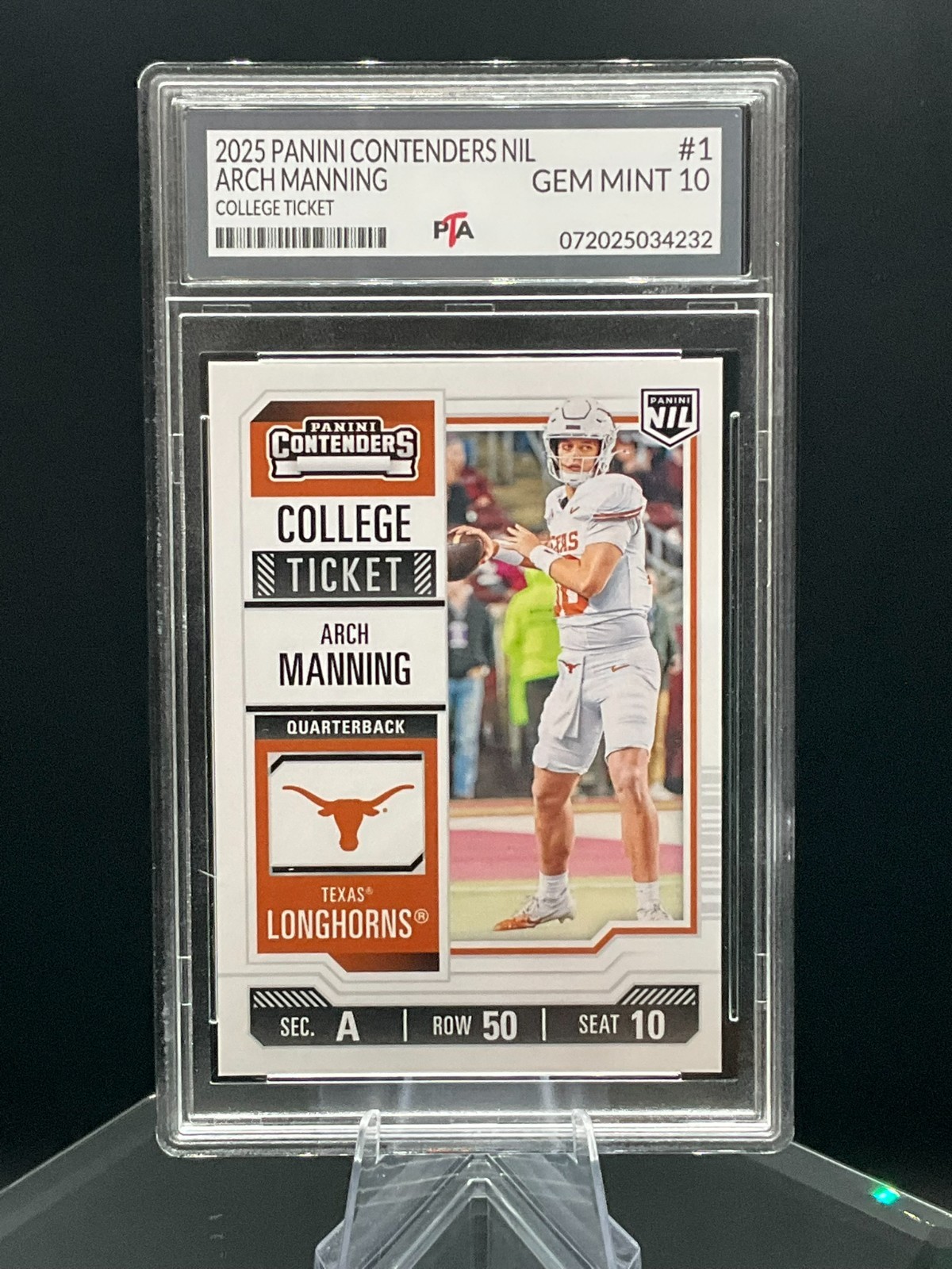 2025 Panini Contenders Arch Manning College Ticket Prospect ~GEM MINT PTA 10🔥