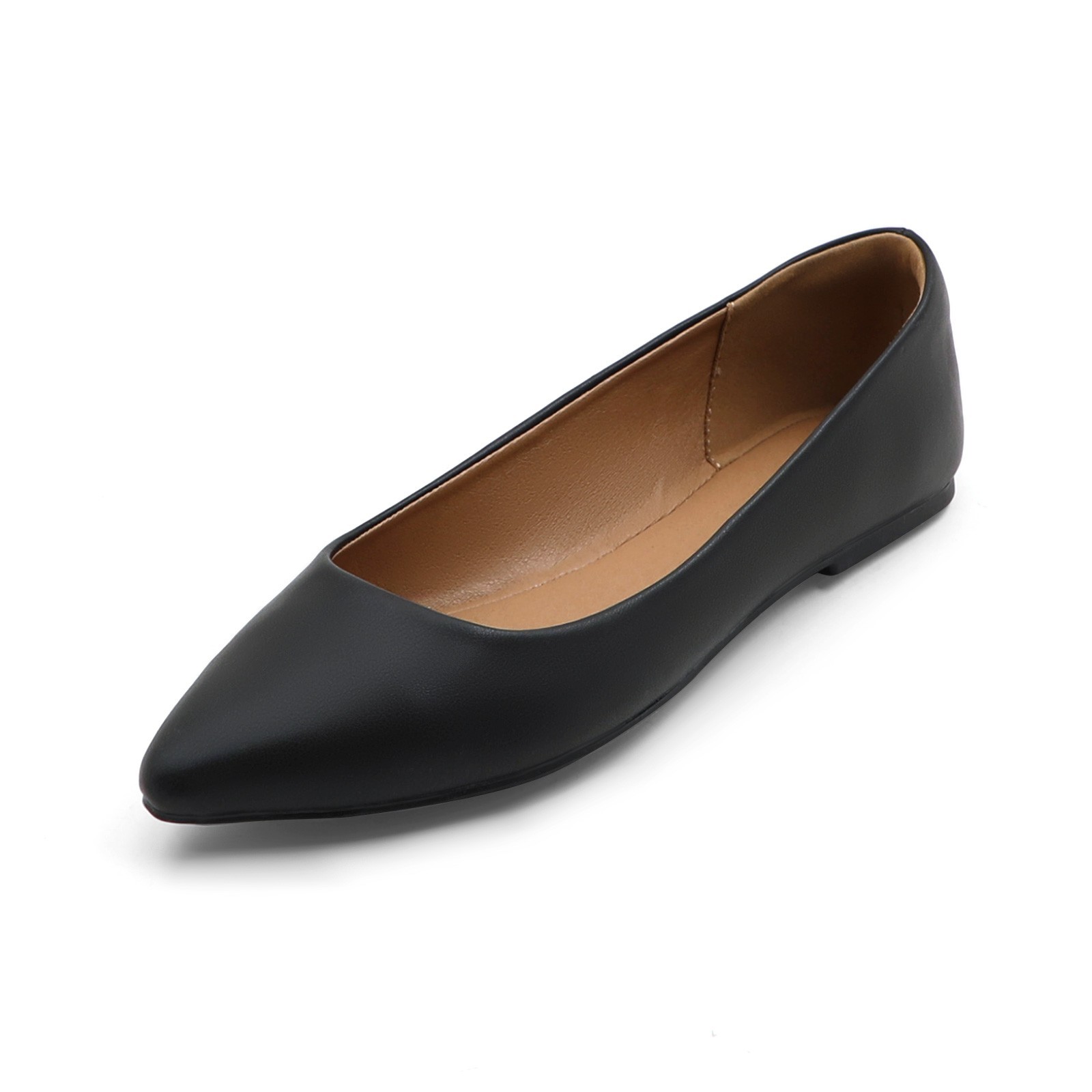Lurnyet Women\'s Cushioned Pointed Toe Ballerina Flat