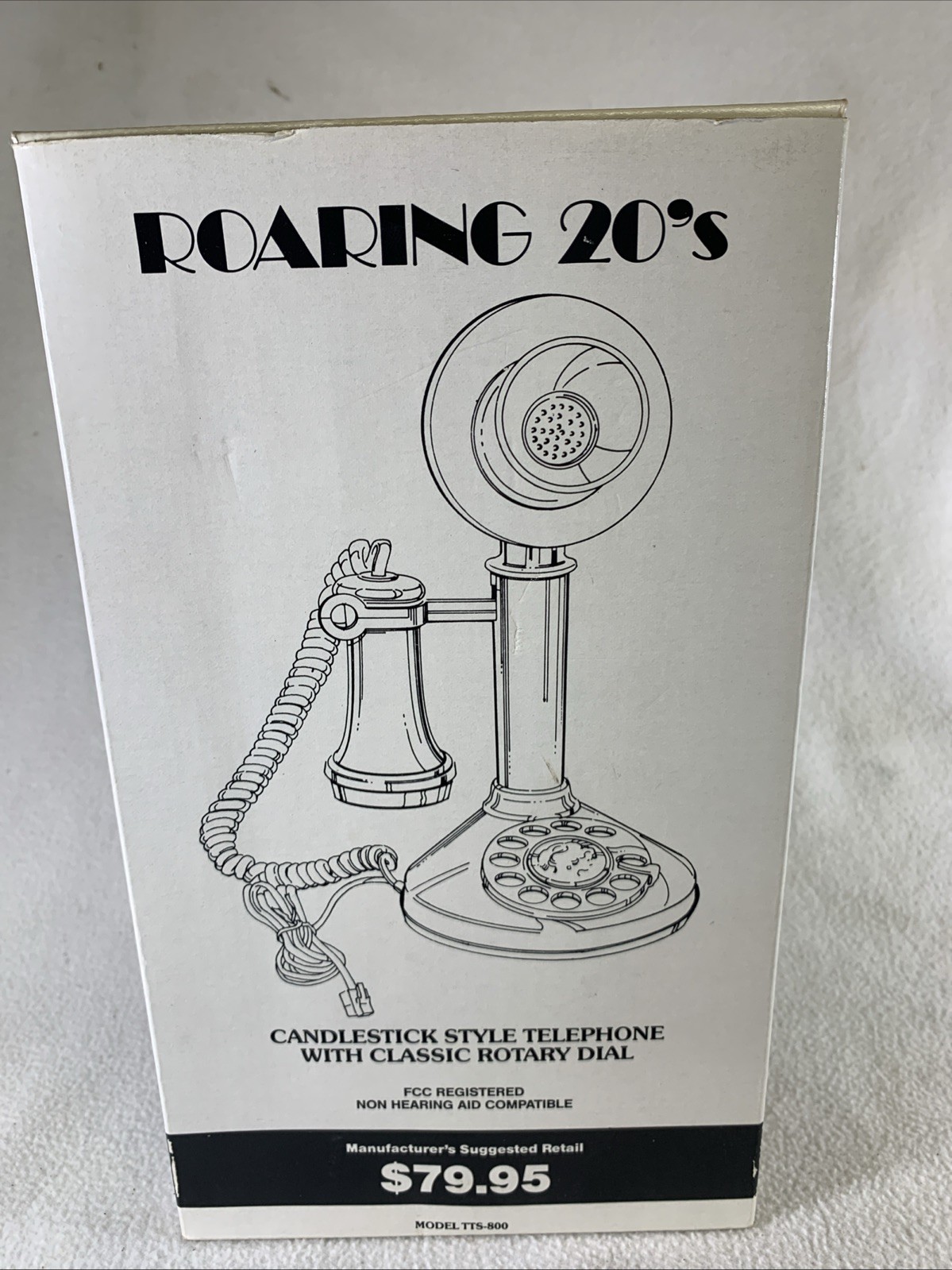 Vintage 1970s Roaring 20’s Candlestick Black Rotary Dial Telephone NIB Vintage 1970s Roaring 20’s Candlestick Black Rotary Dial Telephone NIB