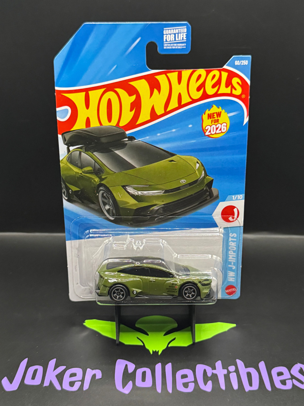 Hot Wheels 2026 Green Toyota Prius Custom No Roof Rack 60/250 HW J-Imports 1/10