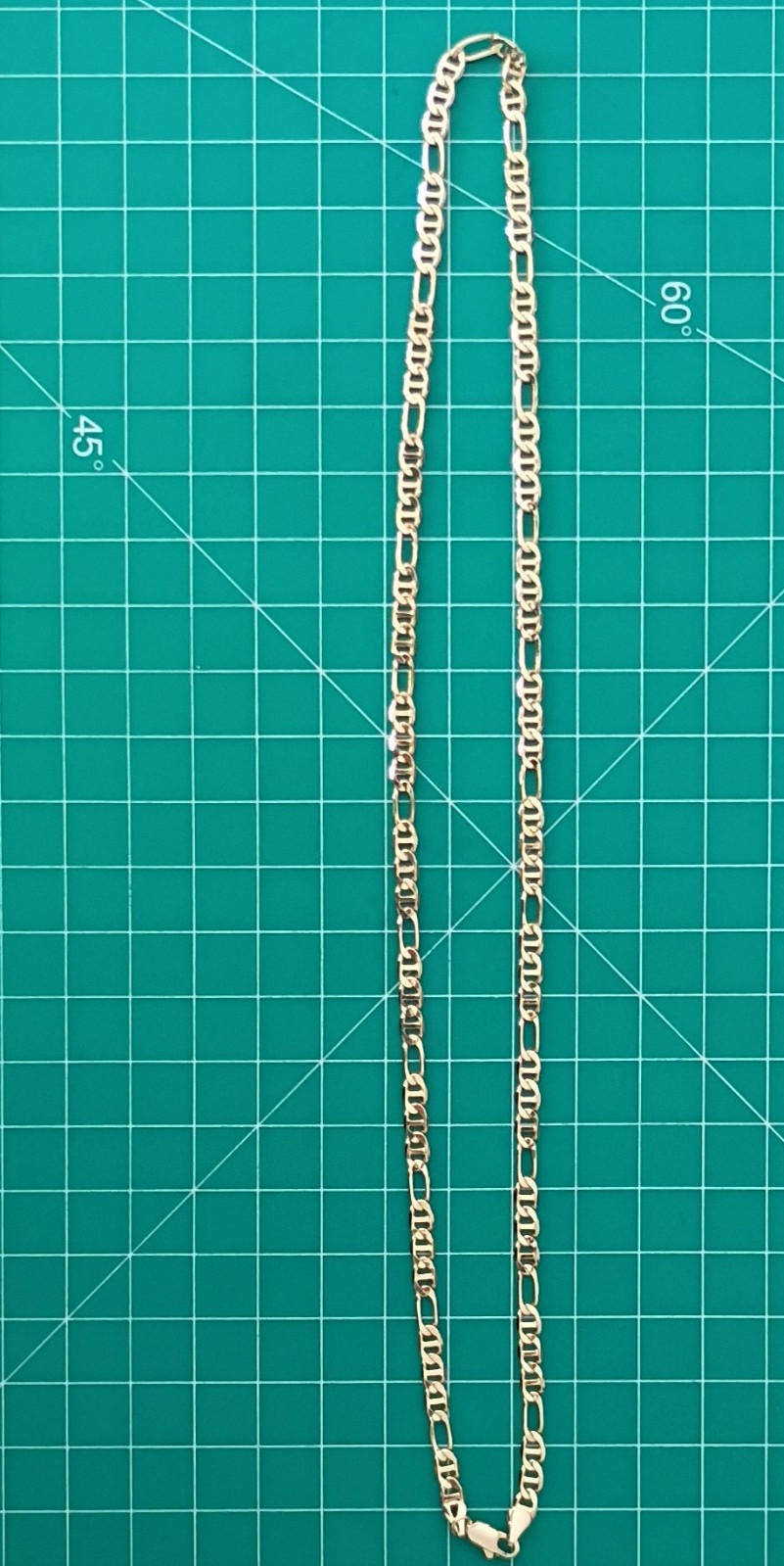 14K Yellow Gold Figaro Chain Necklace 13.01g ~24\