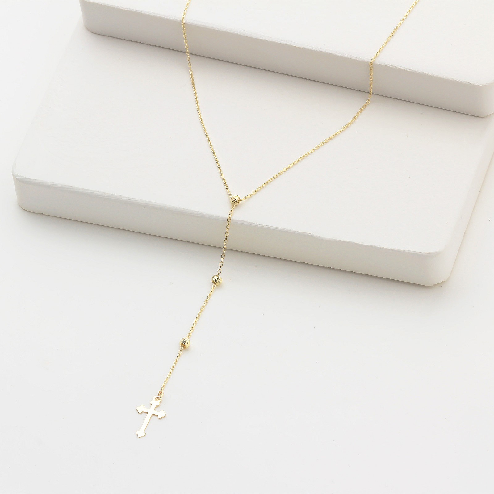 Glorria Golden Cross Pendant Necklace