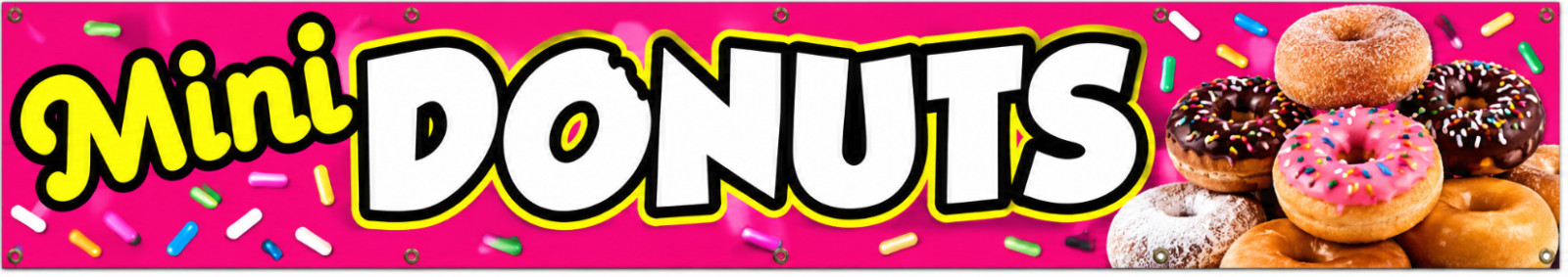 3ft x 8ft Mini Donuts  Vinyl Banner- New-Free Shipping 1