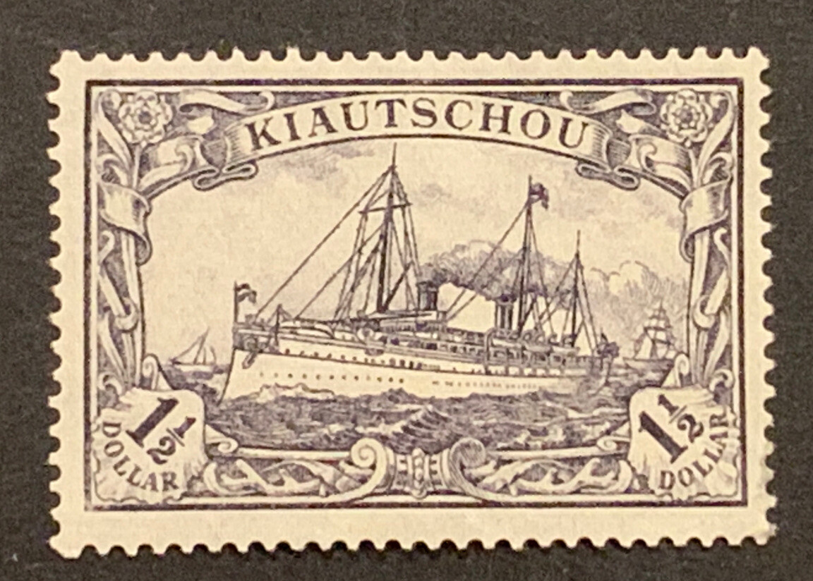 Travelstamps: 1918 Germany German Kiautschou Stamps Wmk Mint OG H 1 1/2 Dollar
