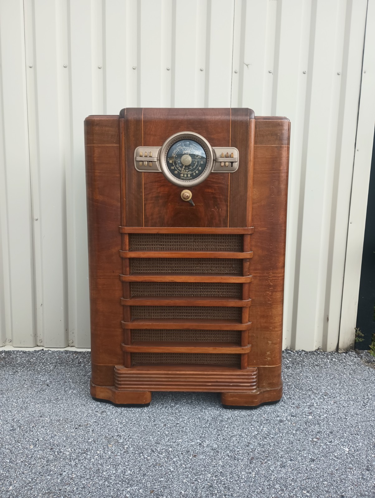 1940 Antique Zenith Art Deco Walnut 10s464 Vacuum Tube Console Radio Works 1940 Antique Zenith Art Deco Walnut 10s464 Vacuum Tube Console Radio Works