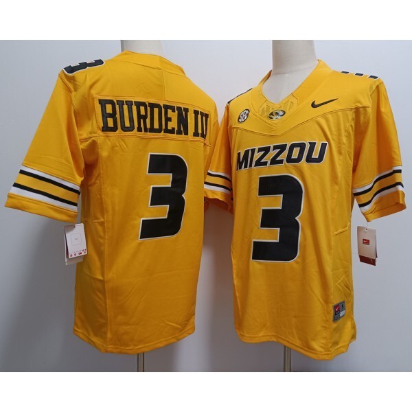 NCAA Luther Burden III Missouri Tigers Yellow VAPOR Jersey STITCHED LARGE NWT