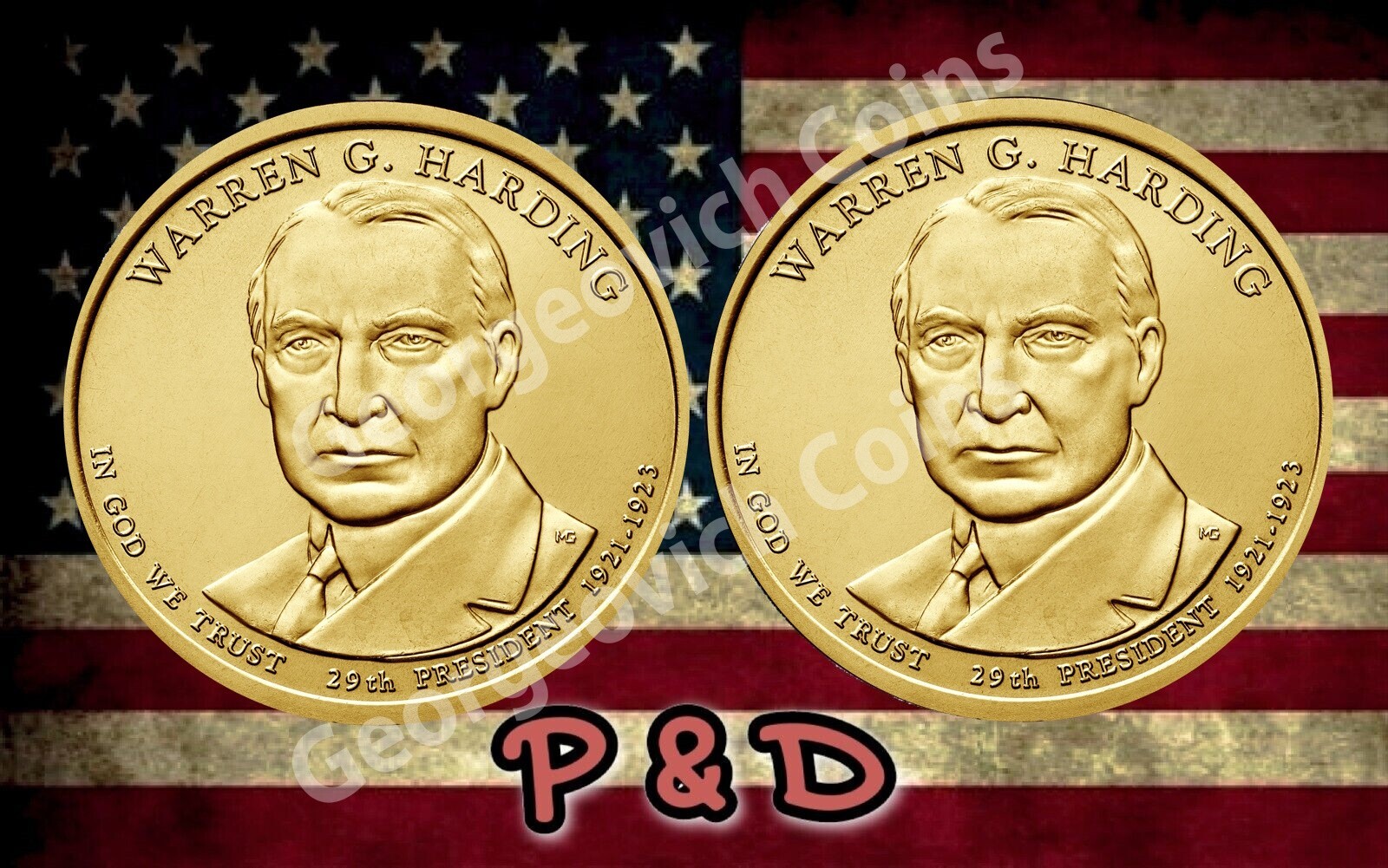 2014 P & D Warren G Harding Presidential Dollar BU (2 Coin Set) US Mint 2014 P & D Warren G Harding Presidential Dollar BU (2 Coin Set) US Mint