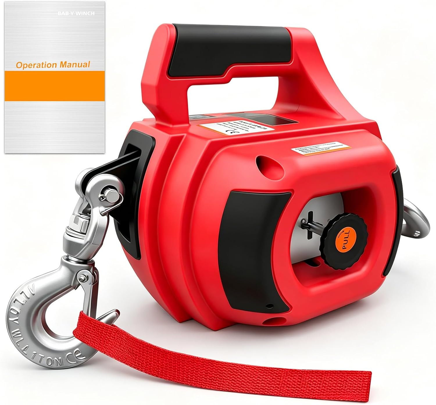 Drill Powered Portable Winch 1000LBS, Drill Winch with 40FT Alloy Steel Wire Rop