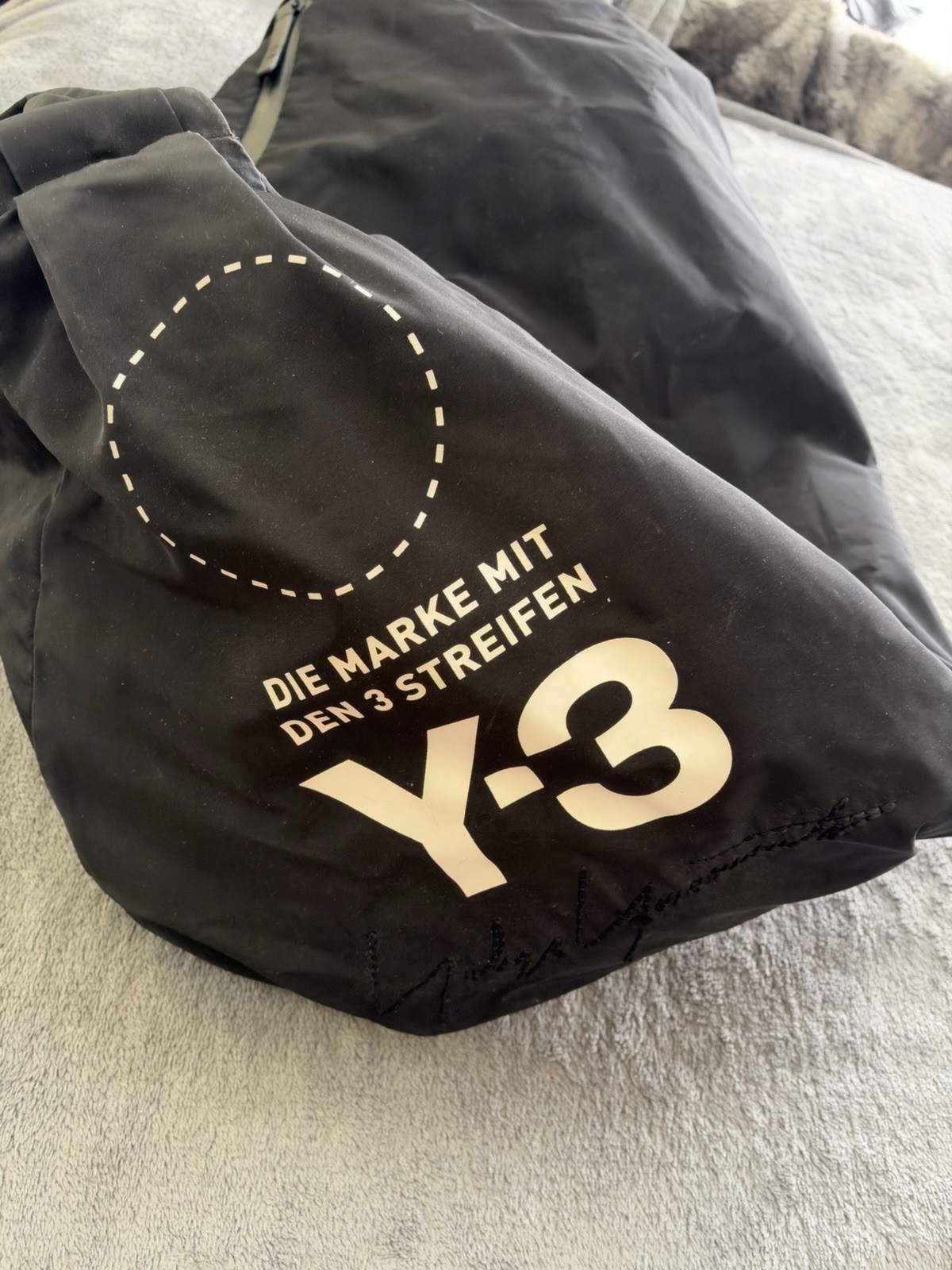Y-3 Large Shoulder Boston Bag Black Weasley Men Bag JPN Yohji Yamamoto ,Pre-Own