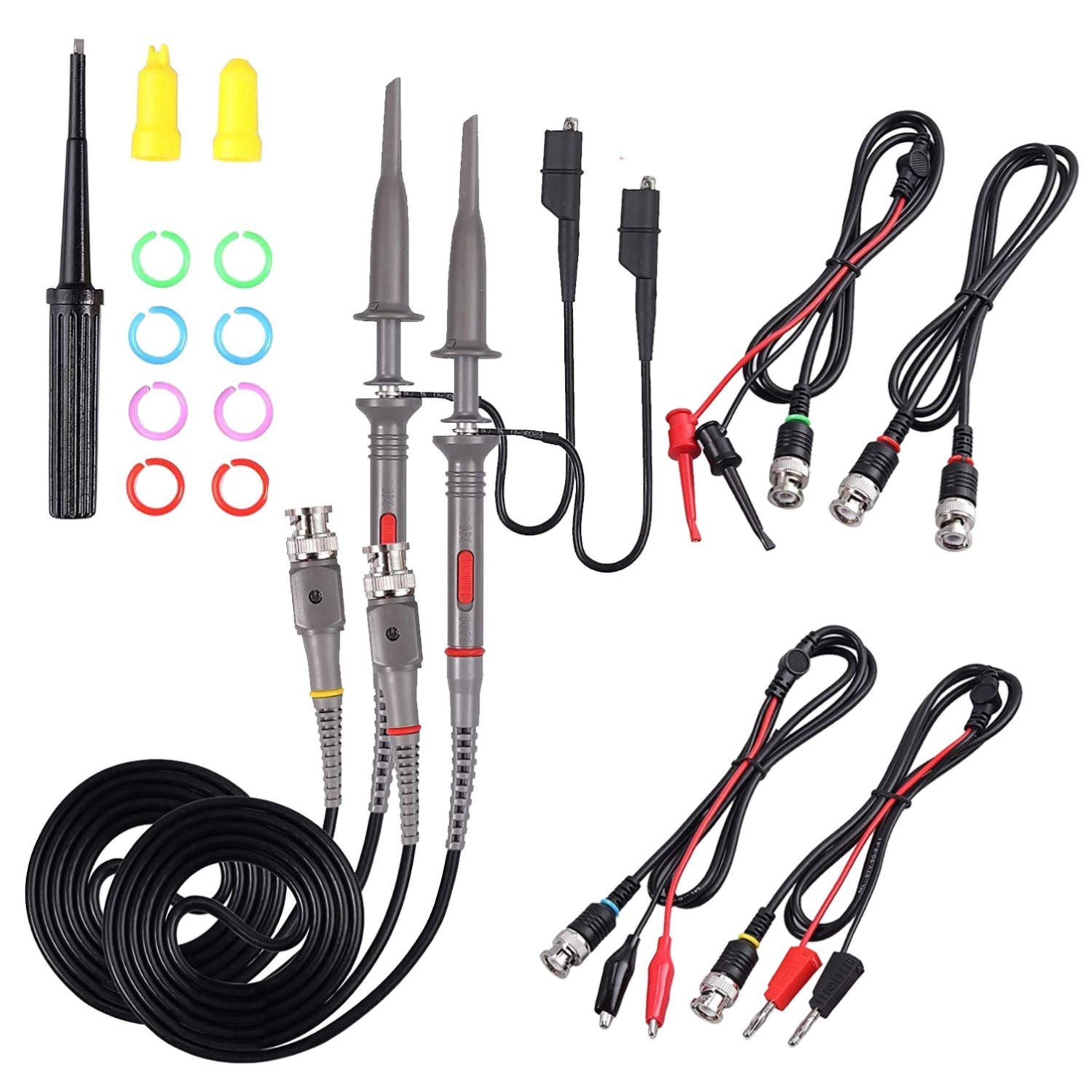 High-Quality Universal Oscilloscope Probe with BNC to Minigrabber  Leads