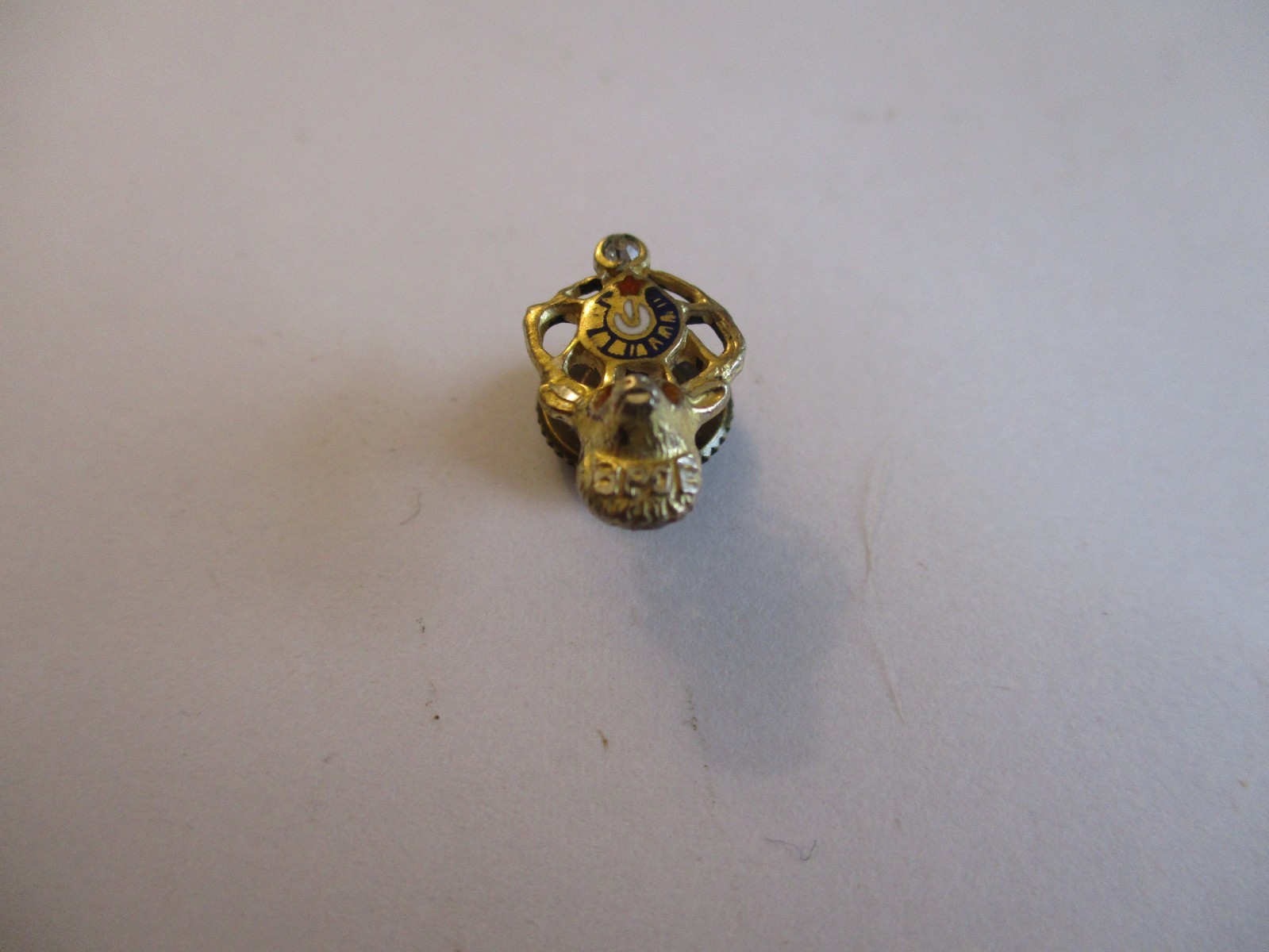 Vintage Sterling Silver BPOE Elks Head Screw Back Lapel Pin ??DIAMOND?? Enamel Vintage Sterling Silver BPOE Elks Head Screw Back Lapel Pin ??DIAMOND?? Enamel