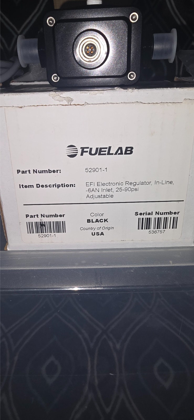 Fuelab Efi Electronic Fuel Pressure Regulator -6an 25-90psi Black