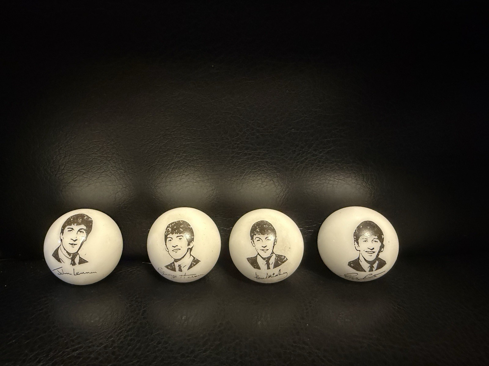 Vintage The Beatles White Glass Marble Set Rare VHTF 
