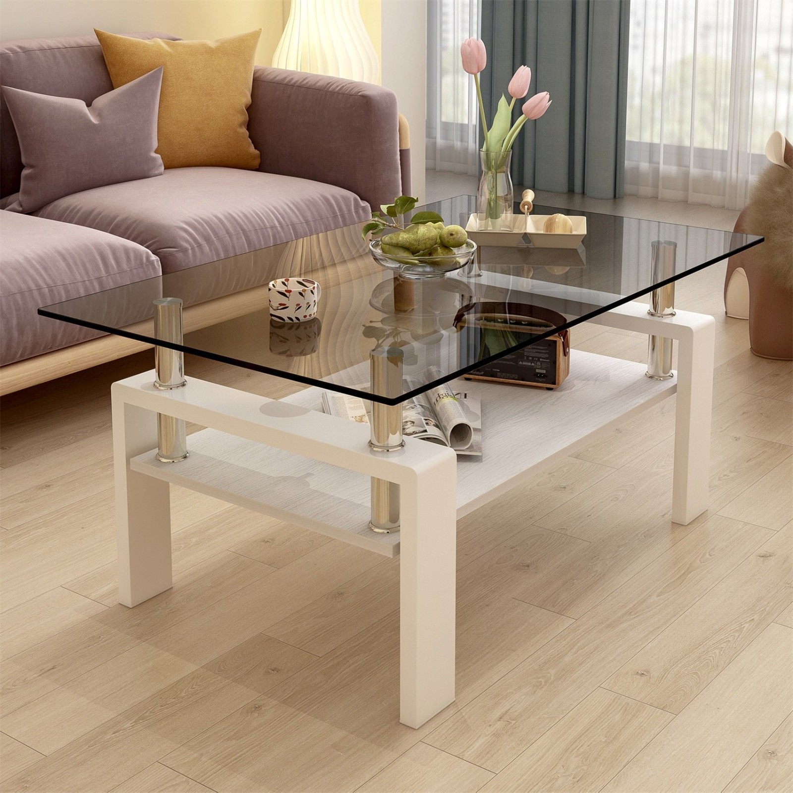 Glass Coffee Table, 38.6\