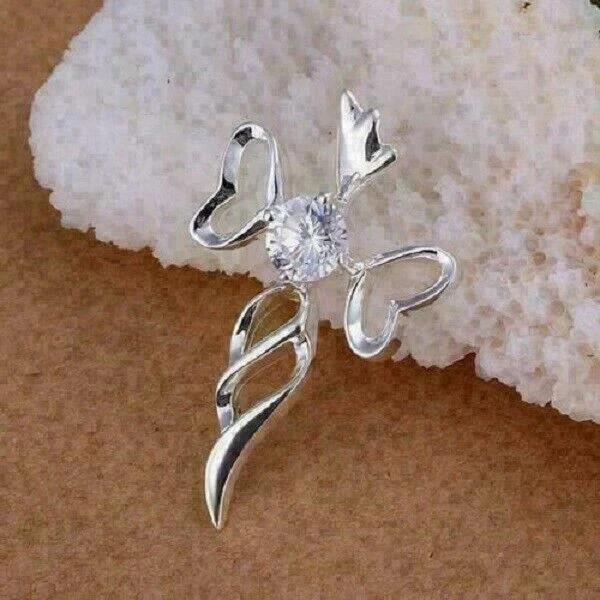 2.14 Ct Round Cut Moissanite Pendant Beautiful Pendant 14k White Gold